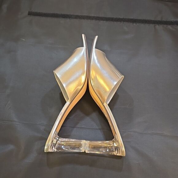 BRAND NEW ROUGE HELIUM CLEAR BLOCK-HEEL SLIP-ON SQUARE TOE SANDAL - Picture 11 of 16